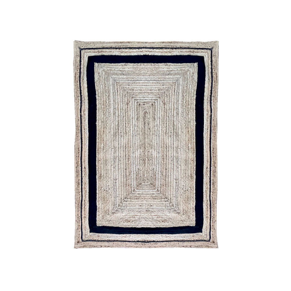 REVA ΧΑΛΙ ΣΑΛΟΝΙΟΥ 140x210 ΓΙΟΥΤΑ ΦΥΣΙΚΟ ΜΑΥΡΟ ΒΑΜΒΑΚΙ