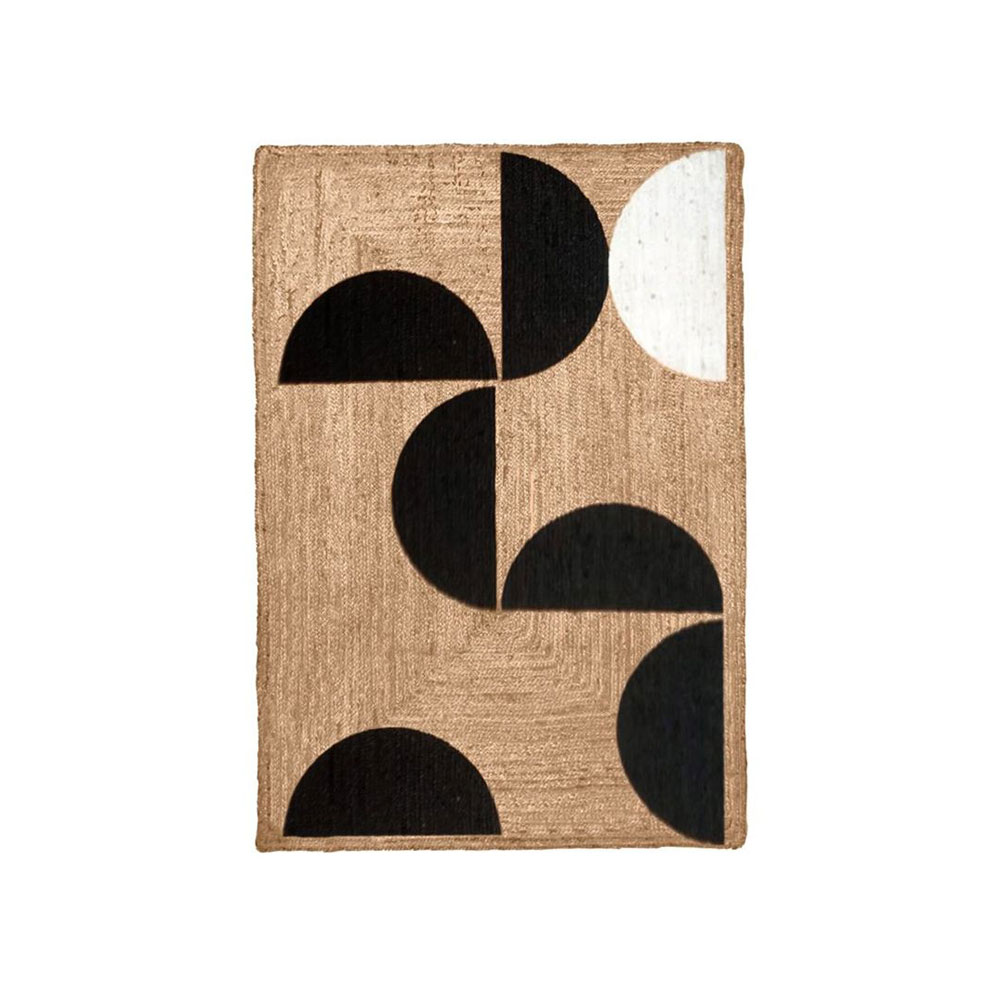 ANISA ΧΑΛΙ ΣΑΛΟΝΙΟΥ 140x210 ΒΑΜΒΑΚΙ ΦΥΣΙΚΟ ΜΑΥΡΟ ΓΙΟΥΤΑ ΛΕΥΚΟ