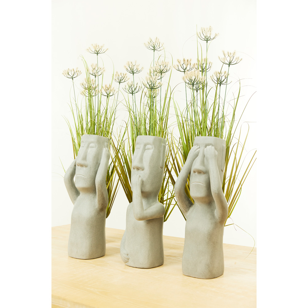 PERU MAN SEE ΔΙΑΚΟΣΜΗΤΙΚΗ ΦΙΓΟΥΡΑ 19x18x51 ΤΕΧΝΗΤΗ ΠΕΤΡΑ ΓΚΡΙ - Image 2