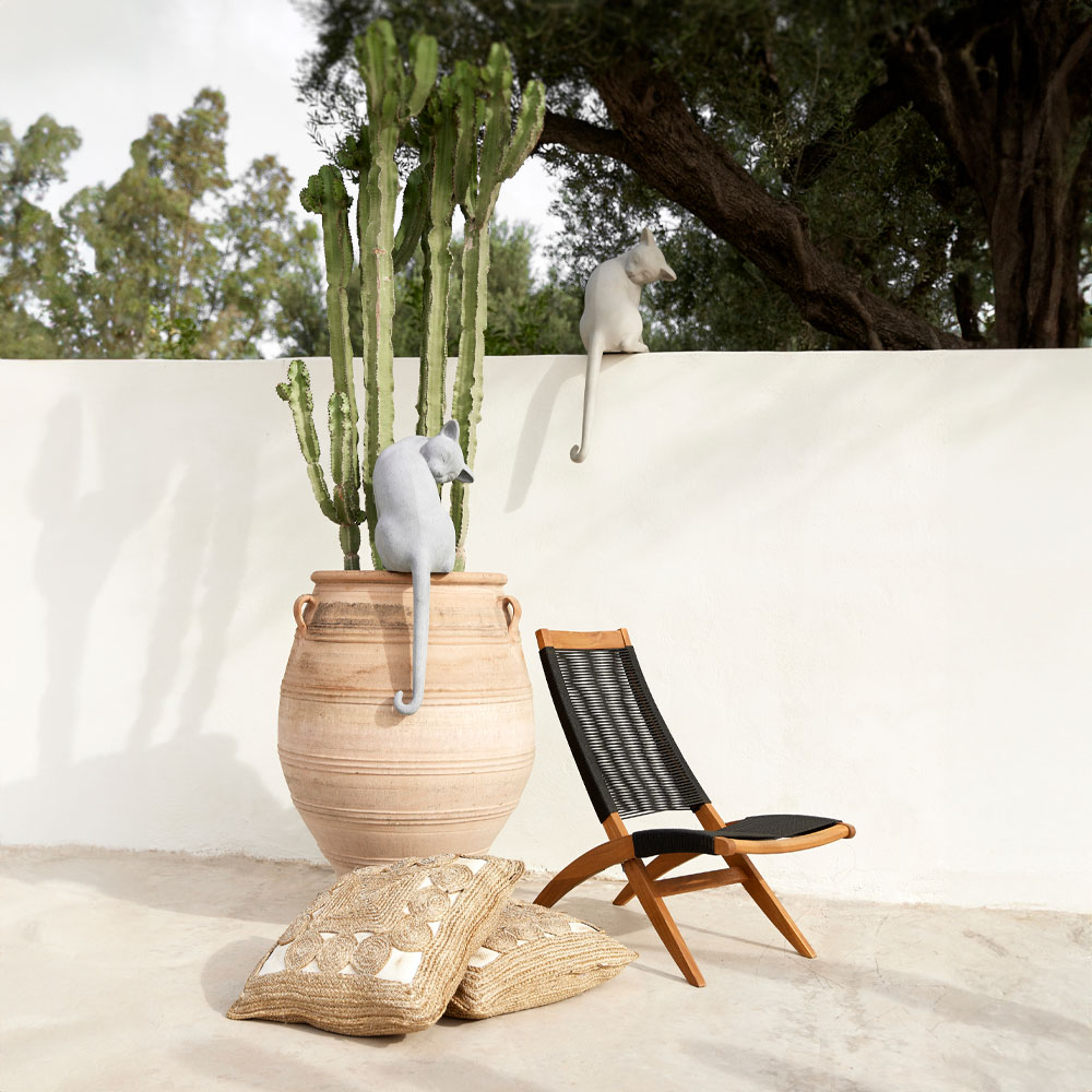 SITTING CAT ΔΙΑΚΟΣΜΗΤΙΚΗ ΓΑΤΑ 34x29x80 ΤΕΧΝΗΤΗ ΠΕΤΡΑ ΓΚΡΙ ΑΝΟΙΧΤΟ - Image 2