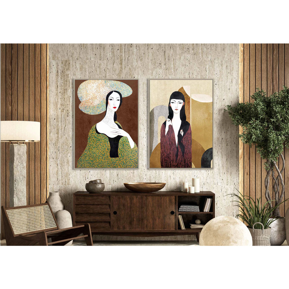 VINTAGE LADY ΠΙΝΑΚΑΣ ΔΙΑΚΟΣΜΗΣΗΣ 83x123x4 ΚΑΜΒΑΣ ΠΟΛΥΧΡΩΜΟ ΞΥΛΟ ΦΥΣΙΚΟ - Image 2