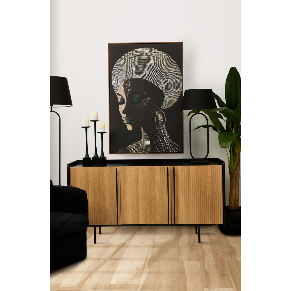 BLACK SOUL ΠΙΝΑΚΑΣ ΔΙΑΚΟΣΜΗΣΗΣ 83x123x4 ΚΑΜΒΑΣ ΜΑΥΡΟ ΞΥΛΟ ΚΑΦΕ - Image 3