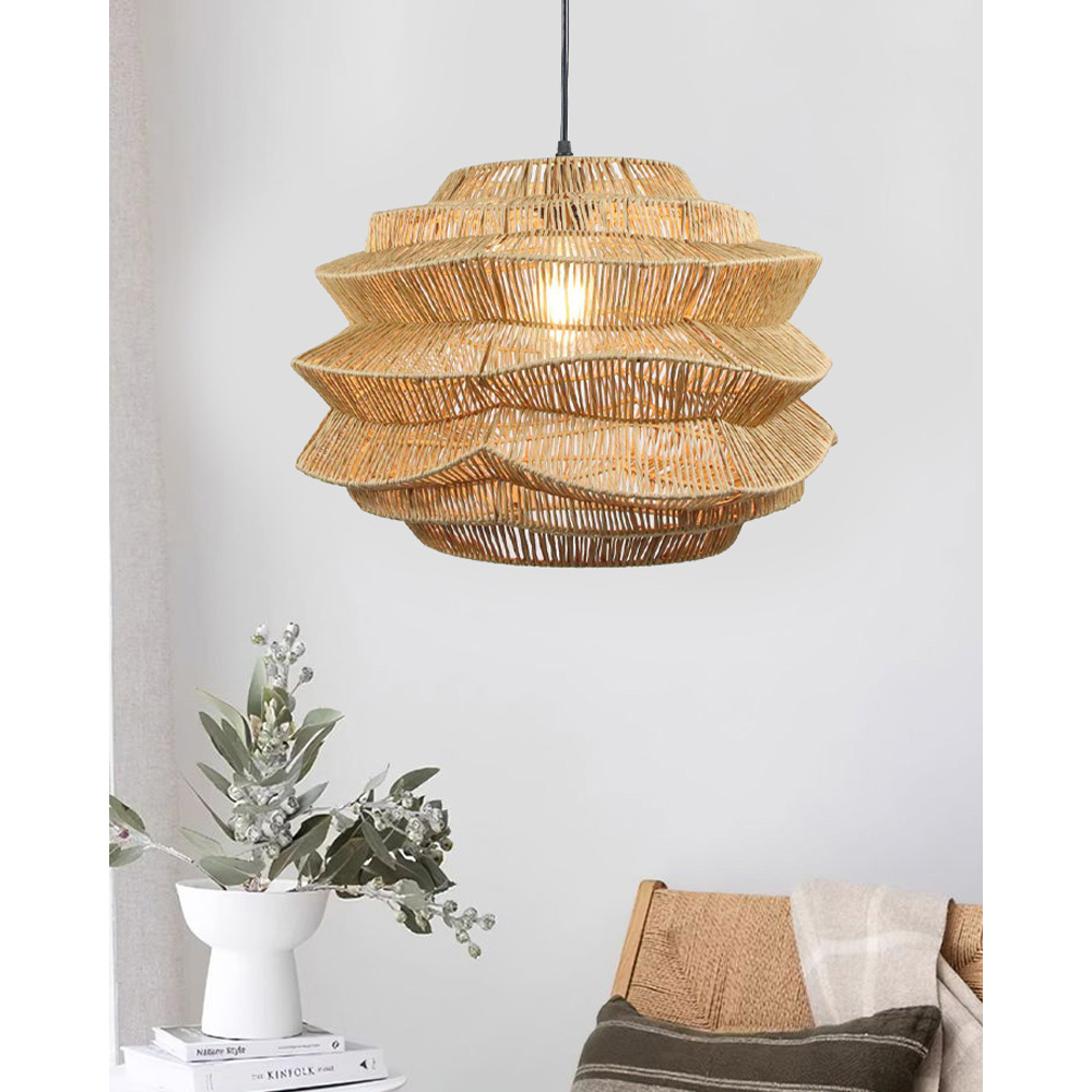 BAMBUSA ΦΩΤΙΣΤΙΚΟ ΟΡΟΦΗΣ 48x48x32cm ΜΕΤΑΛΛΟ ΦΥΣΙΚΟ ΣΧΟΙΝΙ - Image 2