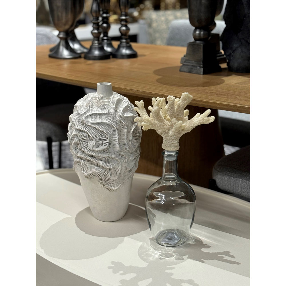 CORALLI ΒΑΖΟ 22x23x42 POLYRESIN ΛΕΥΚΟ - Image 2