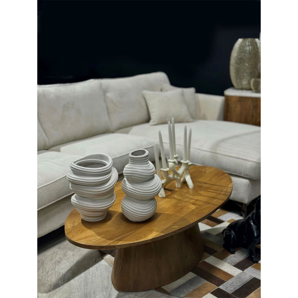 VOTSALO ΒΑΖΟ 27x25x33 POLYRESIN ΛΕΥΚΟ - Image 2