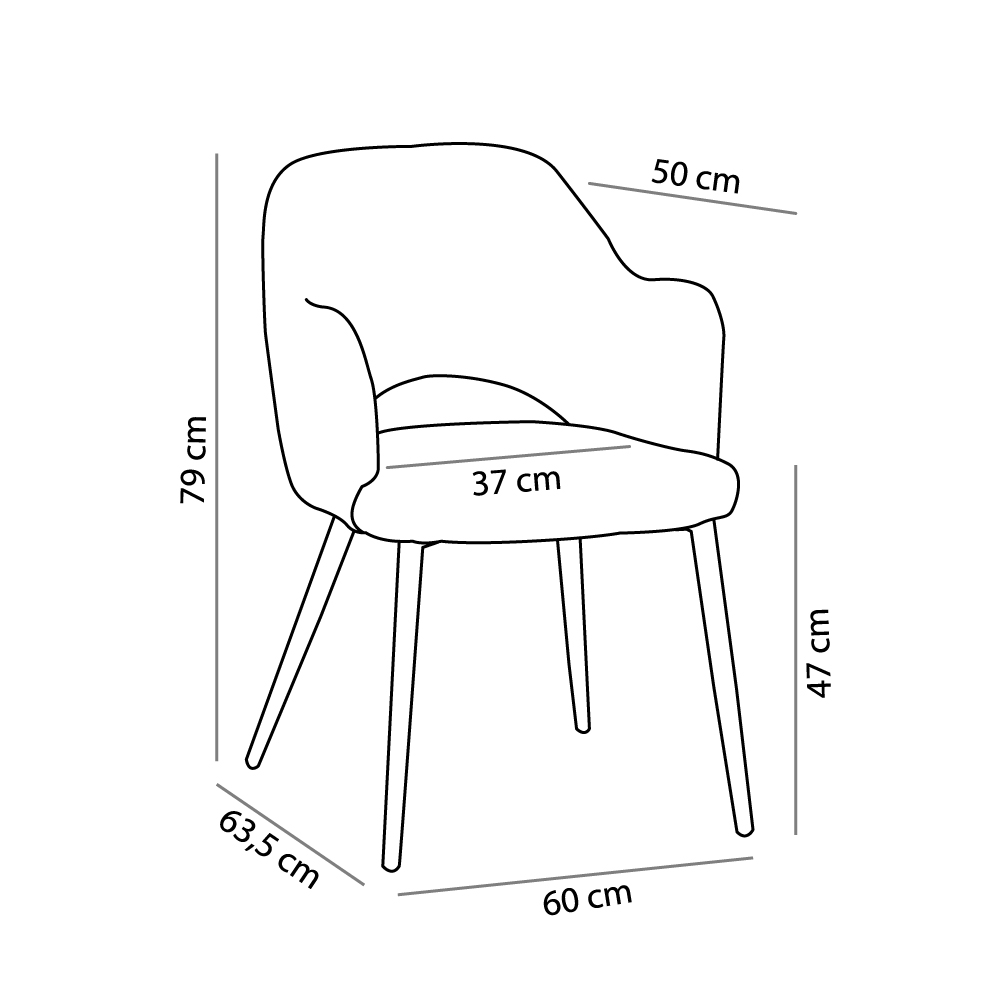 ASCOT ΚΑΡΕΚΛΑ ΓΚΡΙ ΣΚΟΥΡΟ 60x63.5x79 - Image 5