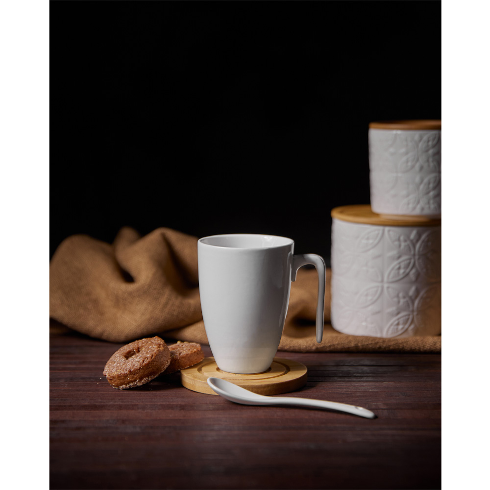 CURVE ΚΟΥΠΑ SET 2ΤΜΧ 22x22x8 ΠΟΡΣΕΛΑΝΗ ΛΕΥΚΟ ΦΥΣΙΚΟ BAMBOO - Image 2