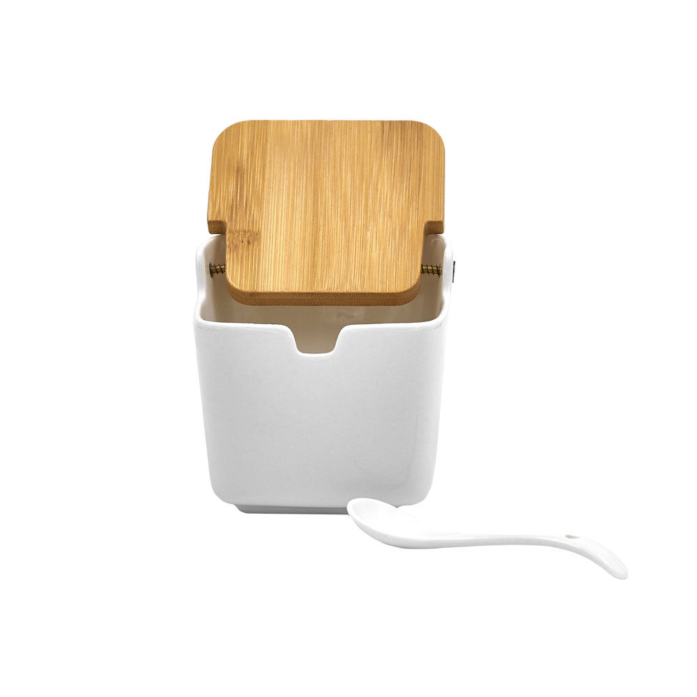 CURVE ΔΟΧΕΙΟ ΑΠΟΘΗΚΕΥΣΗΣ ΜΕ ΚΑΠΑΚΙ 10x10x9 ΠΟΡΣΕΛΑΝΗ ΛΕΥΚΟ ΦΥΣΙΚΟ BAMBOO - Image 3