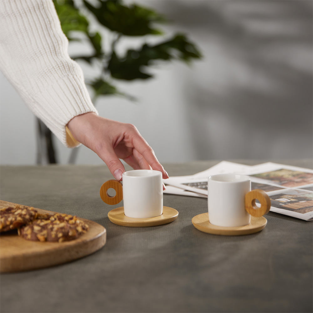 NORDIC ΚΟΥΠΑ SET 2ΤΜΧ 20x14x7 ΠΟΡΣΕΛΑΝΗ ΛΕΥΚΟ ΦΥΣΙΚΟ BAMBOO - Image 2