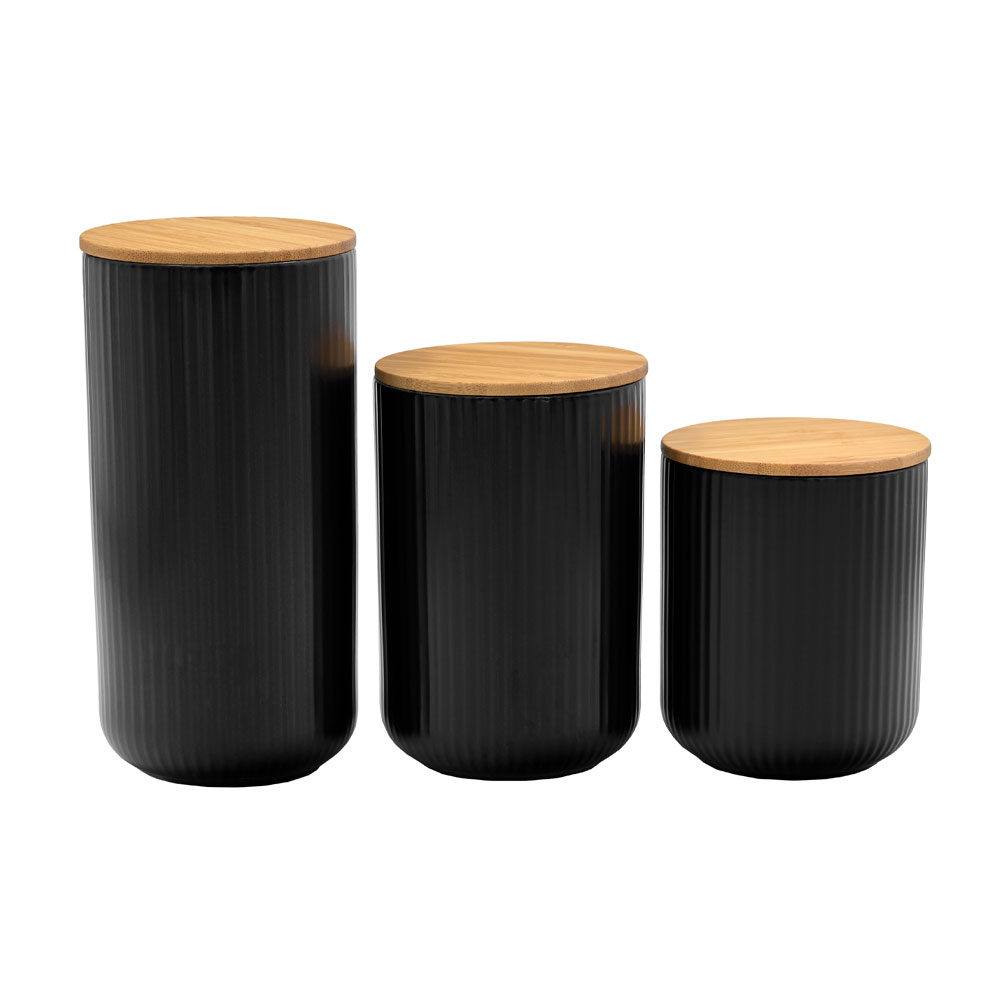 RIPPLE ΔΟΧΕΙΟ ΑΠΟΘΗΚΕΥΣΗΣ ΜΕ ΚΑΠΑΚΙ 10x10x12 ΠΟΡΣΕΛΑΝΗ ΜΑΥΡΟ ΦΥΣΙΚΟ BAMBOO - Image 2