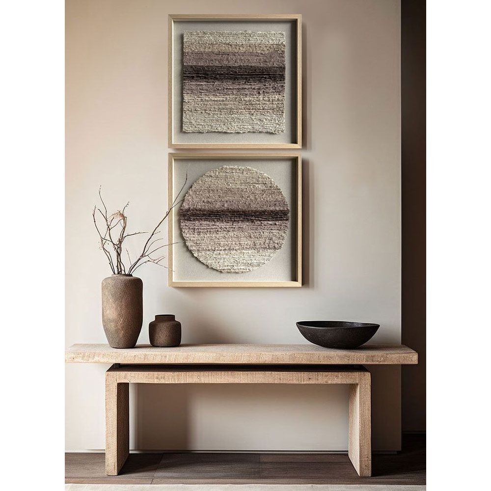 EARTHSCAPE ROUND ΠΙΝΑΚΑΣ ΔΙΑΚΟΣΜΗΣΗΣ 80x80x4 ΧΑΡΤΙ ΜΠΕΖ ΚΑΦΕ ΓΥΑΛΙ ΦΥΣΙΚΟ - Image 2