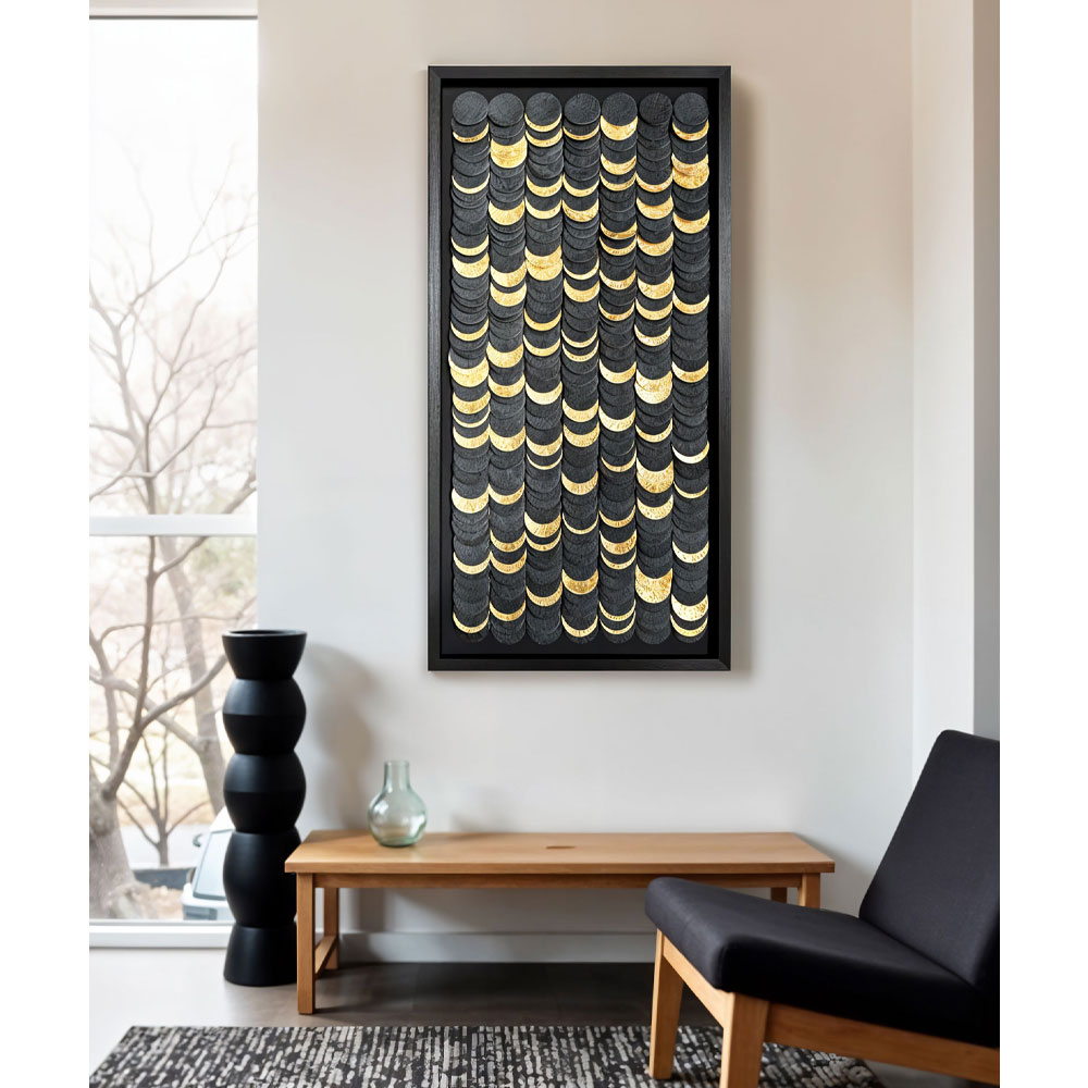 WILDERNESS ΠΙΝΑΚΑΣ ΔΙΑΚΟΣΜΗΣΗΣ 50x100x3 ΧΑΡΤΙ ΜΑΥΡΟ ΧΡΥΣΟ ΓΥΑΛΙ ΜΑΥΡΟ - Image 2