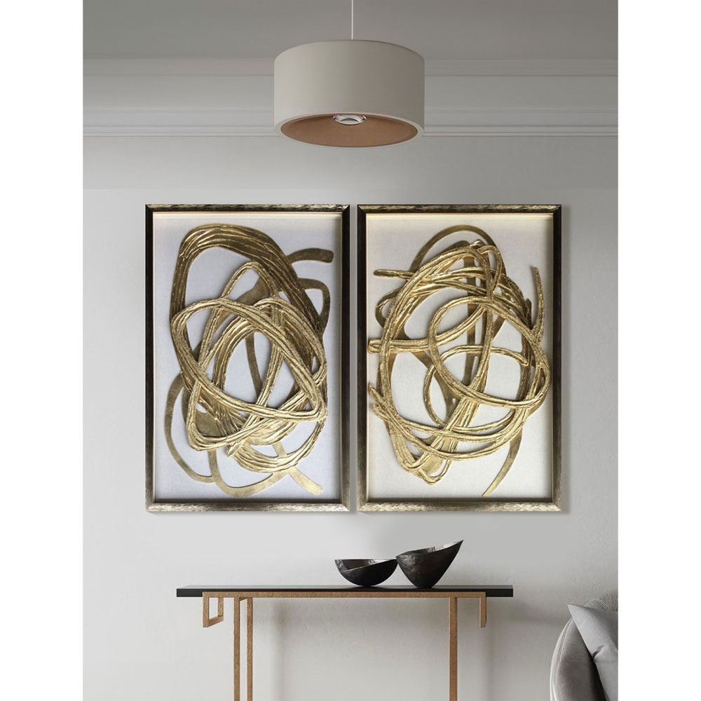 WILD SOUL ΠΙΝΑΚΑΣ ΔΙΑΚΟΣΜΗΣΗΣ 60x90x4 MDF ΧΡΥΣΟ ΛΕΥΚΟ ΓΥΑΛΙ ΧΡΥΣΟ - Image 2