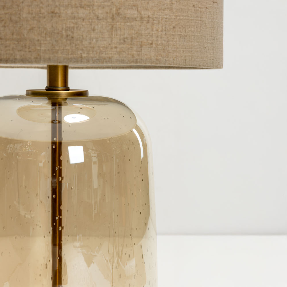 BEXLEY ΦΩΤΙΣΤΙΚΟ ΕΠΙΤΡΑΠΕΖΙΟ 43x43x79cm ΓΥΑΛΙ ΜΕΛΙ ΧΡΥΣΟ ΛΙΝΟ ΜΠΕΖ - Image 3