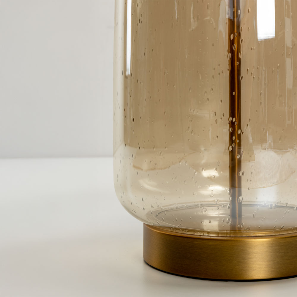 BEXLEY ΦΩΤΙΣΤΙΚΟ ΕΠΙΤΡΑΠΕΖΙΟ 43x43x79cm ΓΥΑΛΙ ΜΕΛΙ ΧΡΥΣΟ ΛΙΝΟ ΜΠΕΖ - Image 4