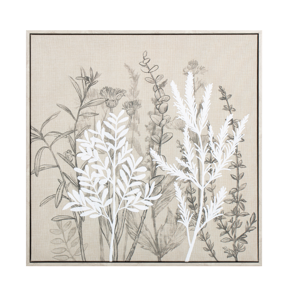 PETALS OF JOY ΠΙΝΑΚΑΣ ΔΙΑΚΟΣΜΗΣΗΣ 60x60x4cm ΚΑΜΒΑΣ ΜΠΕΖ ΞΥΛΟ ΦΥΣΙΚΟ