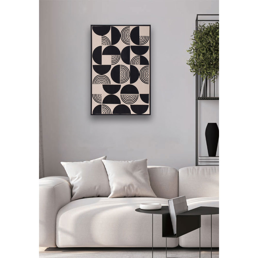 POSITIVE VIBES ΠΙΝΑΚΑΣ ΔΙΑΚΟΣΜΗΣΗΣ 60x90x4cm ΛΙΝΟ ΛΕΥΚΟ ΜΑΥΡΟ ΞΥΛΟ ΜΑΥΡΟ - Image 2