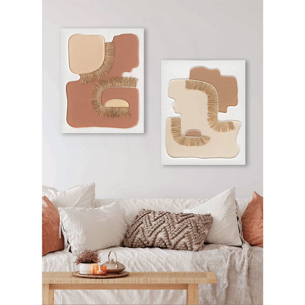 BOHO STYLE ΠΙΝΑΚΑΣ ΔΙΑΚΟΣΜΗΣΗΣ 80x100x4 ΚΑΜΒΑΣ ΜΠΕΖ ΞΥΛΟ - Image 2