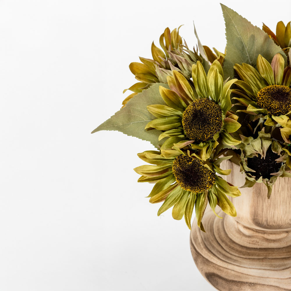 SUNFLOWER ΛΟΥΛΟΥΔΙ ΤΕΧΝΗΤΟ ΜΠΟΥΚΕΤΟ 31cm ΥΦΑΣΜΑ ΠΡΑΣΙΝΟ PVC - Image 2