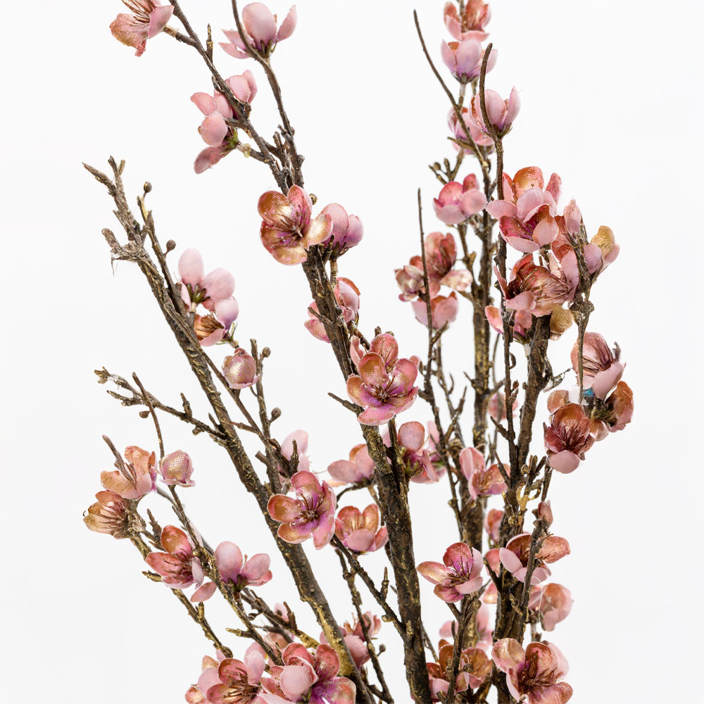 WINTERSWEET ΚΛΑΔΙ ΤΕΧΝΗΤΟ 79cm ΥΦΑΣΜΑ DUSTY PINK ΜΠΕΖ ΠΡΑΣΙΝΟ PVC - Image 3