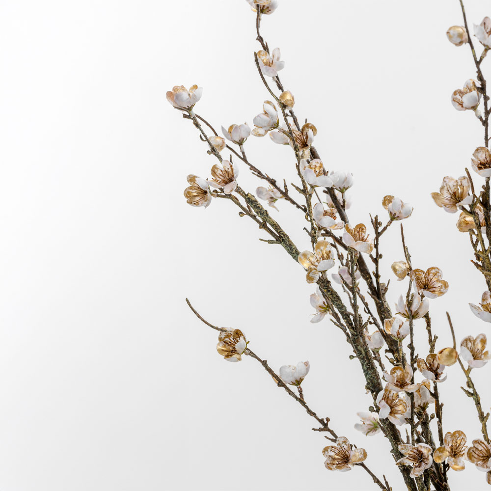 WINTERSWEET ΚΛΑΔΙ ΤΕΧΝΗΤΟ 79cm ΥΦΑΣΜΑ ΛΕΥΚΟ ΜΠΕΖ ΠΡΑΣΙΝΟ PVC - Image 2