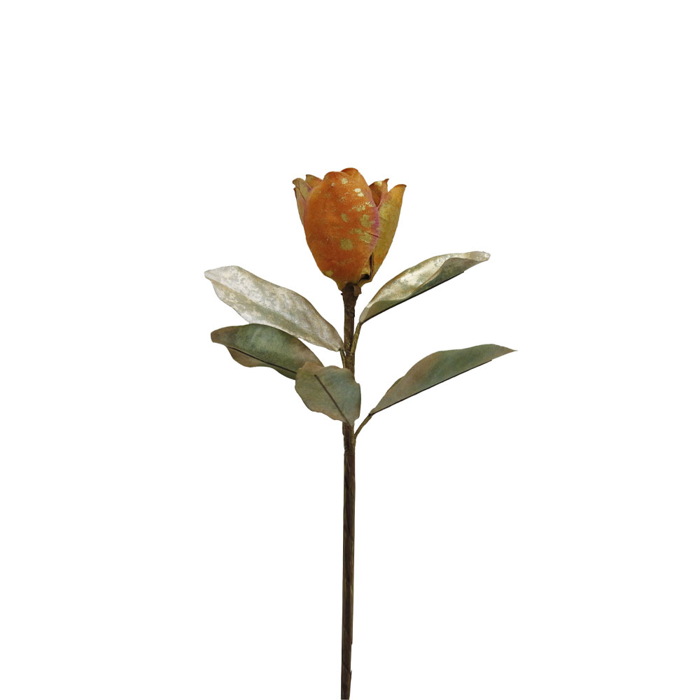MAGNOLIA ΛΟΥΛΟΥΔΙ ΤΕΧΝΗΤΟ 58cm ΥΦΑΣΜΑ TERRACOTTA ΚΙΤΡΙΝΟ ΠΡΑΣΙΝΟ PVC