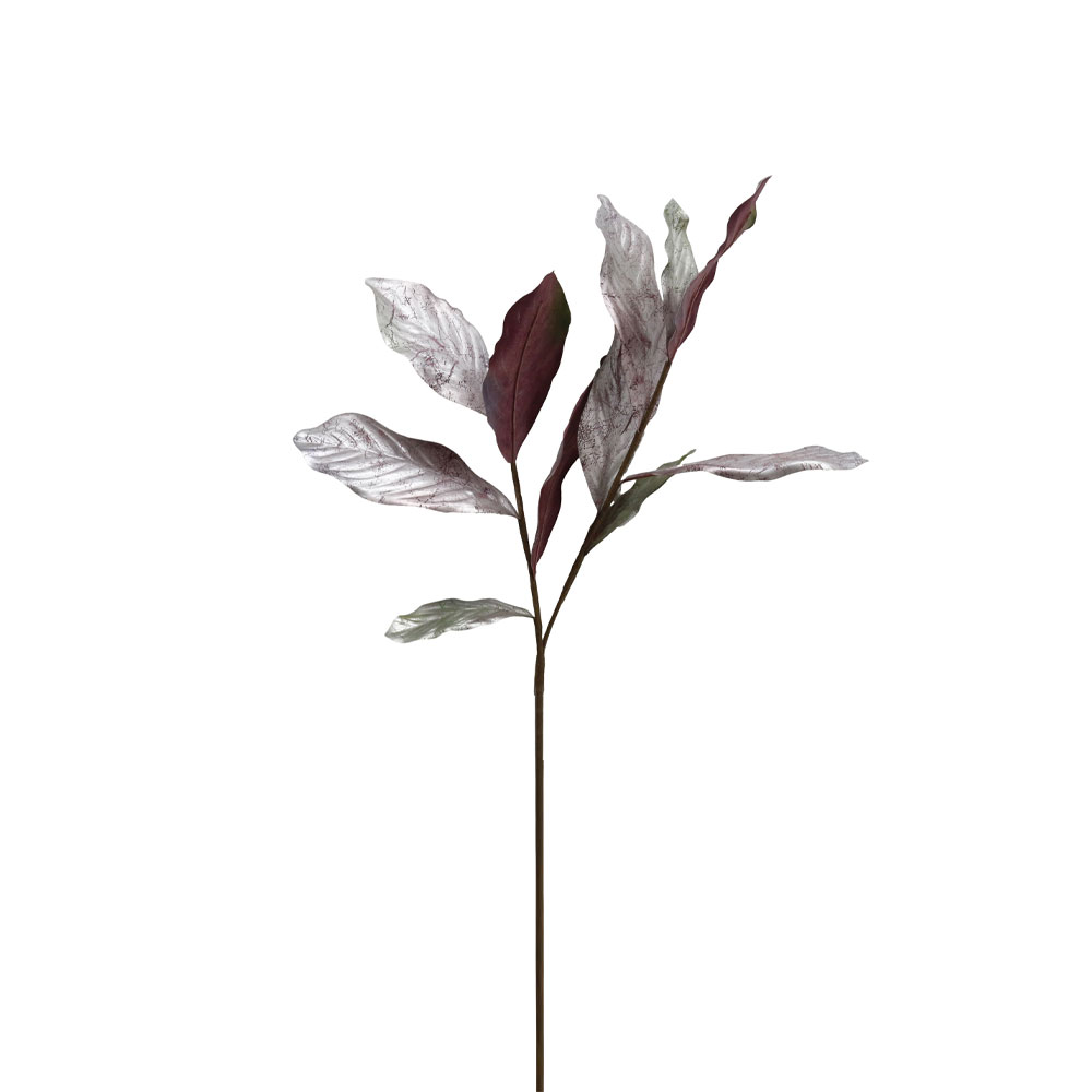 MAGNOLIA LEAVES ΚΛΑΔΙ ΤΕΧΝΗΤΟ 78cm ΥΦΑΣΜΑ ΑΣΗΜΙ ΜΠΟΡΝΤΩ PVC