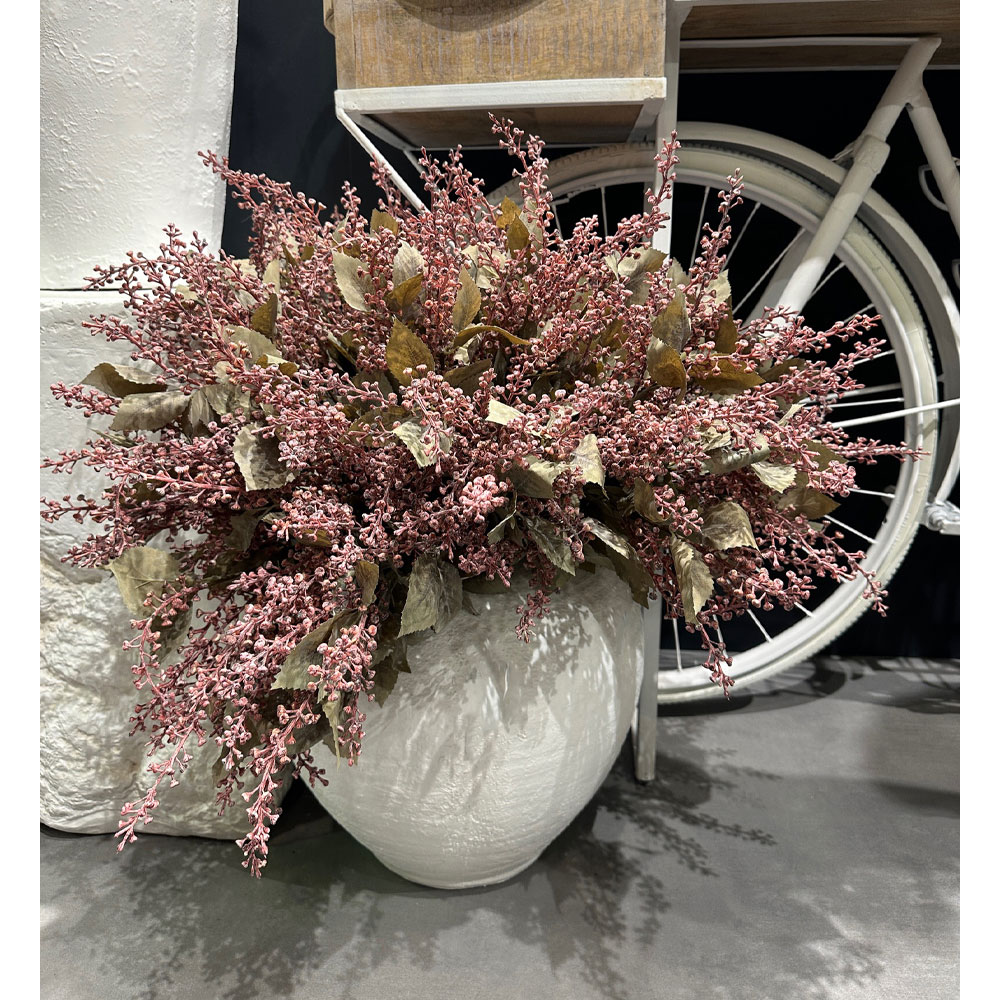 SOPHORAE ΛΟΥΛΟΥΔΙ ΤΕΧΝΗΤΟ ΜΠΟΥΚΕΤΟ 65cm ΥΦΑΣΜΑ DUSTY PINK ΜΠΕΖ ΠΡΑΣΙΝΟ PVC - Image 2