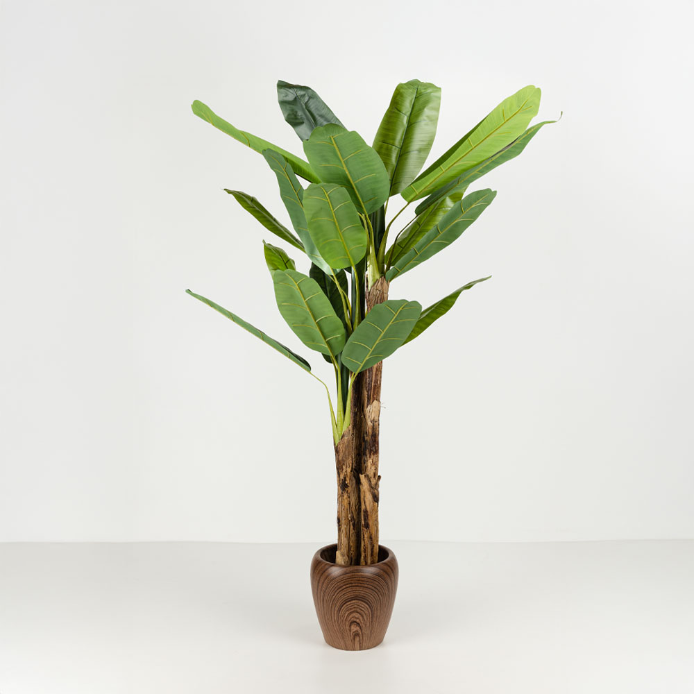 BANANA ΔΕΝΤΡΟ ΤΕΧΝΗΤΟ ΣΕ ΓΛΑΣΤΡΑ 200cm PVC ΠΡΑΣΙΝΟ ΜΑΥΡΟ ΤΣΙΜΕΝΤΟ - Image 2