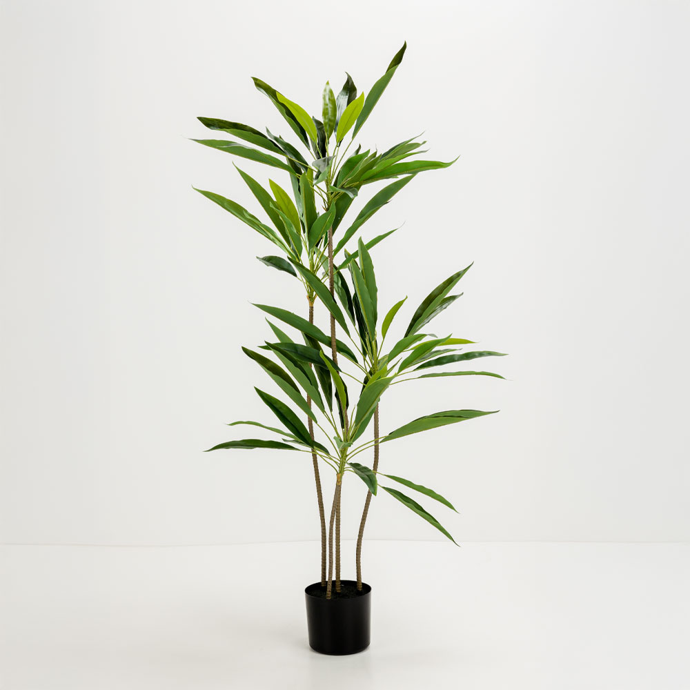 VELVET TREE ΔΕΝΤΡΟ ΤΕΧΝΗΤΟ ΣΕ ΓΛΑΣΤΡΑ 120cm PVC ΠΡΑΣΙΝΟ ΜΑΥΡΟ ΤΣΙΜΕΝΤΟ