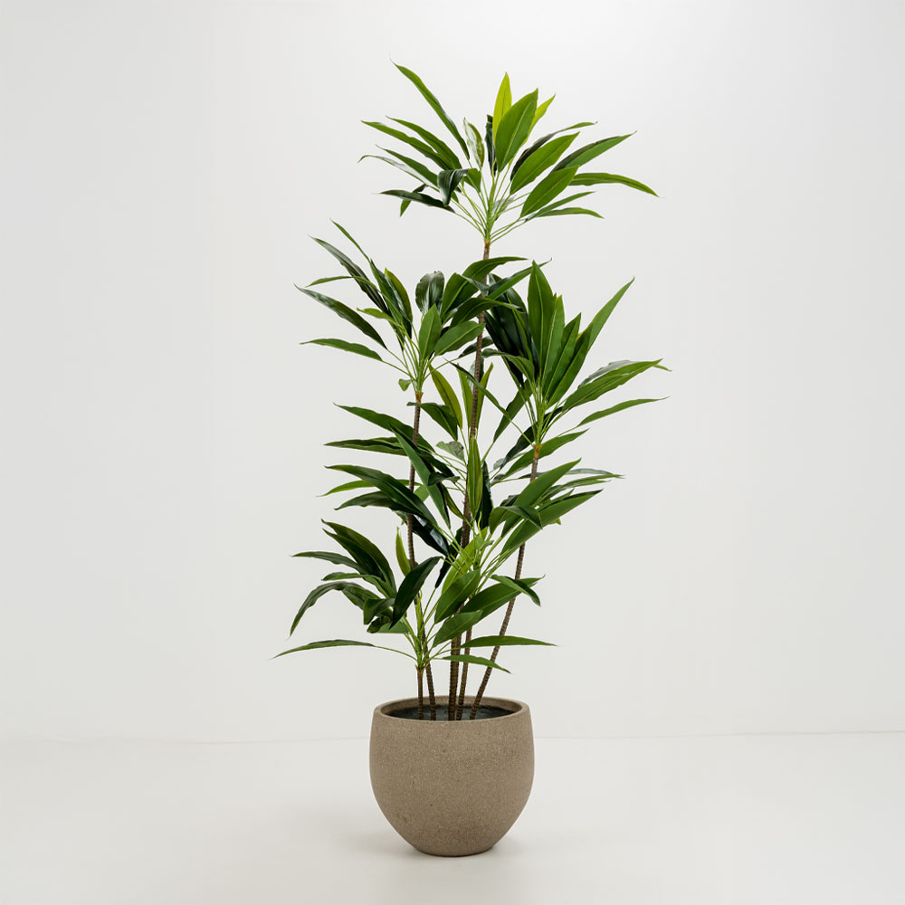 VELVET TREE ΔΕΝΤΡΟ ΤΕΧΝΗΤΟ ΣΕ ΓΛΑΣΤΡΑ 140cm PVC ΠΡΑΣΙΝΟ ΜΑΥΡΟ ΤΣΙΜΕΝΤΟ - Image 2