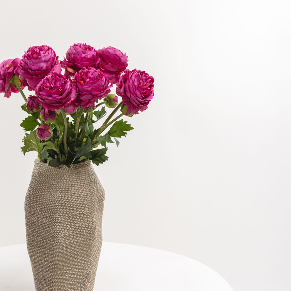 RANUNCULUS ΛΟΥΛΟΥΔΙ ΤΕΧΝΗΤΟ 48 POLYESTER ΦΟΥΞΙΑ ΠΡΑΣΙΝΟ - Image 2
