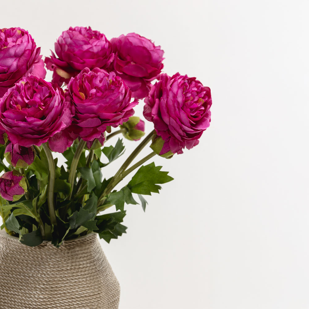 RANUNCULUS ΛΟΥΛΟΥΔΙ ΤΕΧΝΗΤΟ 48 POLYESTER ΦΟΥΞΙΑ ΠΡΑΣΙΝΟ - Image 4