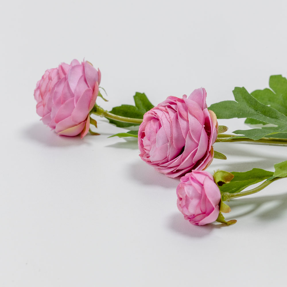 RANUNCULUS ΛΟΥΛΟΥΔΙ ΤΕΧΝΗΤΟ 42 POLYESTER ΡΟΖ ΠΡΑΣΙΝΟ - Image 3