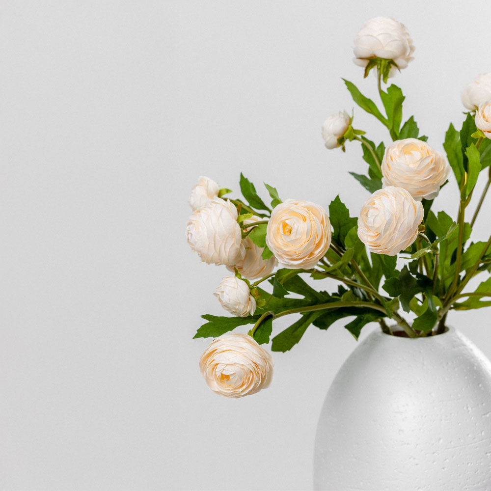 RANUNCULUS ΛΟΥΛΟΥΔΙ ΤΕΧΝΗΤΟ 42 POLYESTER ΛΕΥΚΟ ΠΡΑΣΙΝΟ - Image 2