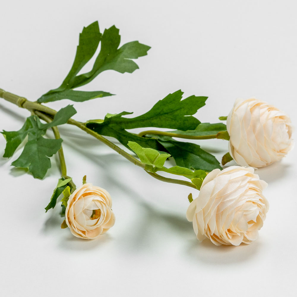 RANUNCULUS ΛΟΥΛΟΥΔΙ ΤΕΧΝΗΤΟ 42 POLYESTER ΛΕΥΚΟ ΠΡΑΣΙΝΟ - Image 3