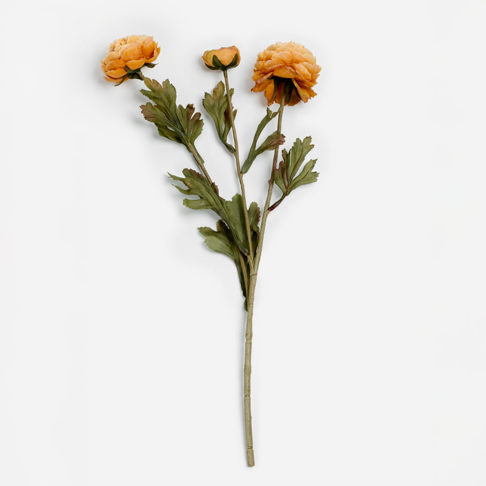 GRACEFUL RANUNCULUS ΛΟΥΛΟΥΔΙ ΤΕΧΝΗΤΟ 52 POLYESTER ΠΟΡΤΟΚΑΛΙ ΠΡΑΣΙΝΟ