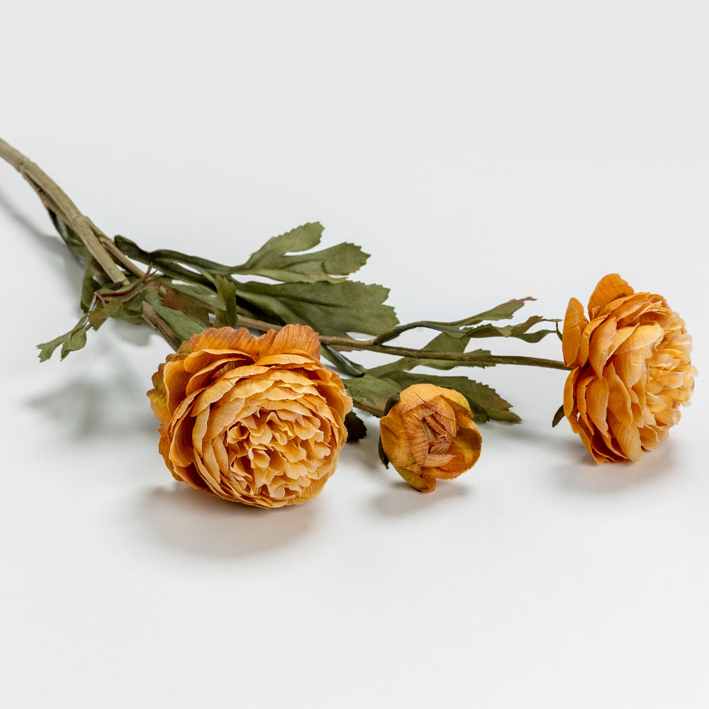GRACEFUL RANUNCULUS ΛΟΥΛΟΥΔΙ ΤΕΧΝΗΤΟ 52 POLYESTER ΠΟΡΤΟΚΑΛΙ ΠΡΑΣΙΝΟ - Image 3