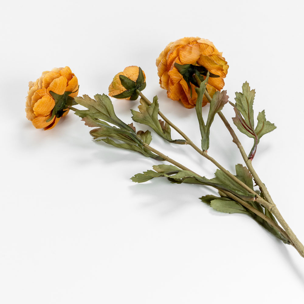 GRACEFUL RANUNCULUS ΛΟΥΛΟΥΔΙ ΤΕΧΝΗΤΟ 52 POLYESTER ΠΟΡΤΟΚΑΛΙ ΠΡΑΣΙΝΟ - Image 4