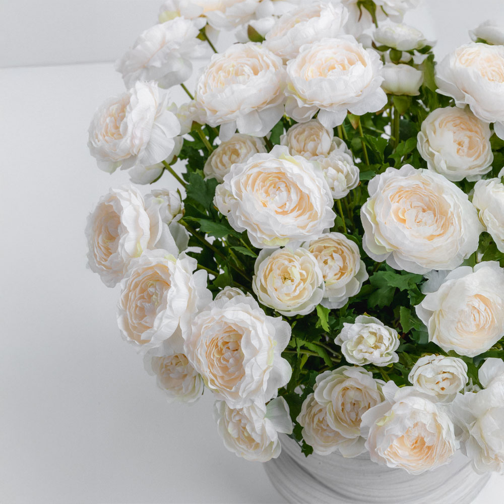 RANUNCULUS ΛΟΥΛΟΥΔΙ ΤΕΧΝΗΤΟ 61 POLYESTER ΛΕΥΚΟ ΠΡΑΣΙΝΟ - Image 2