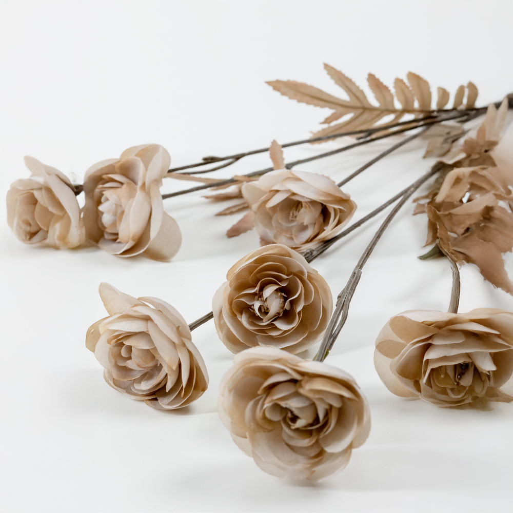 RANUNCULUS ΛΟΥΛΟΥΔΙ ΤΕΧΝΗΤΟ 81 POLYESTER ΛΕΥΚΟ ΜΠΕΖ - Image 2
