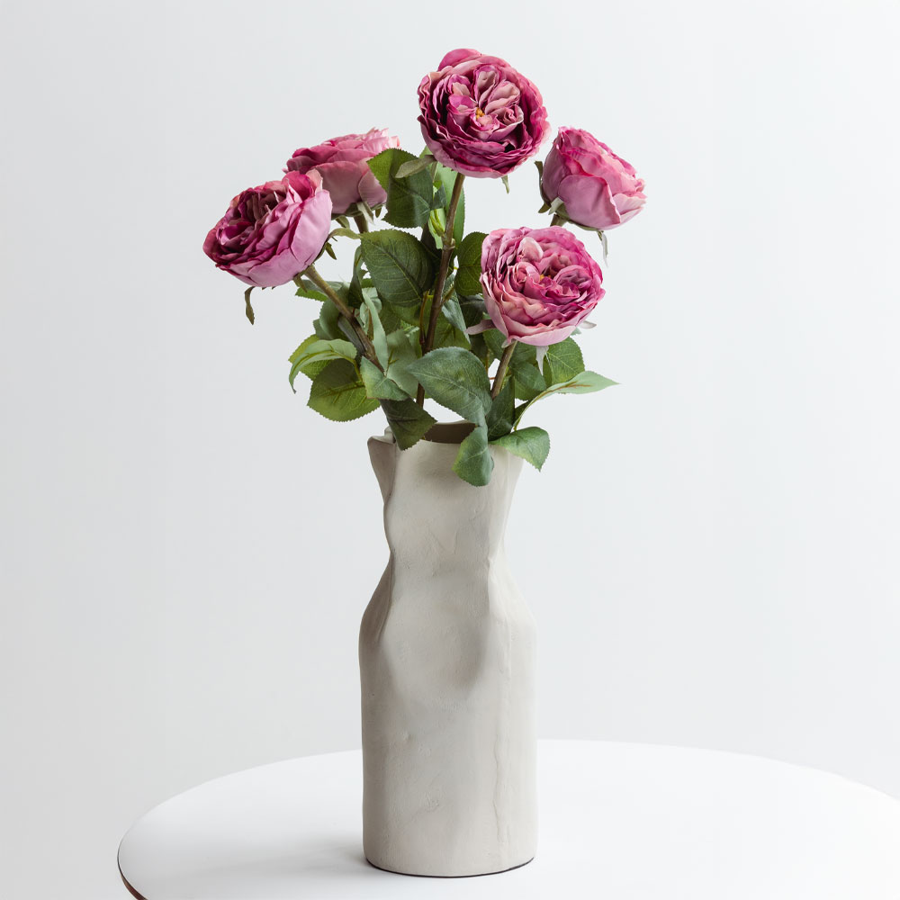 CABBAGE ROSE ΛΟΥΛΟΥΔΙ ΤΕΧΝΗΤΟ 66 POLYESTER ΡΟΖ ΦΟΥΞΙΑ ΠΡΑΣΙΝΟ - Image 2