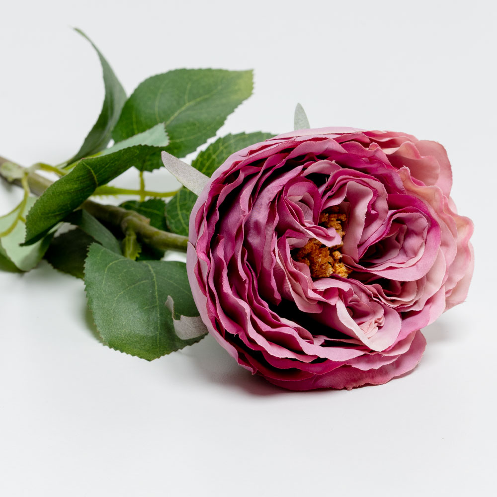 CABBAGE ROSE ΛΟΥΛΟΥΔΙ ΤΕΧΝΗΤΟ 66 POLYESTER ΡΟΖ ΦΟΥΞΙΑ ΠΡΑΣΙΝΟ - Image 3