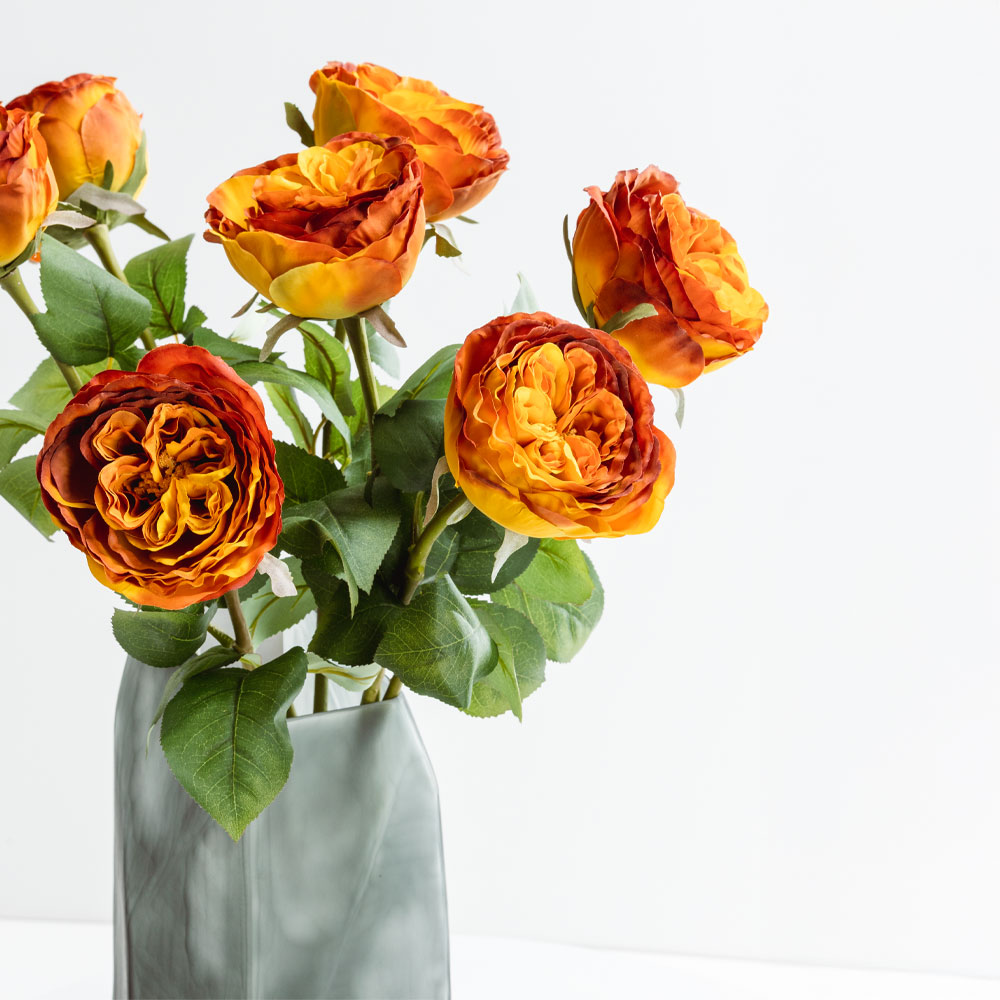 CABBAGE ROSE ΛΟΥΛΟΥΔΙ ΤΕΧΝΗΤΟ 66 POLYESTER TERRACOTTA ΠΡΑΣΙΝΟ - Image 2