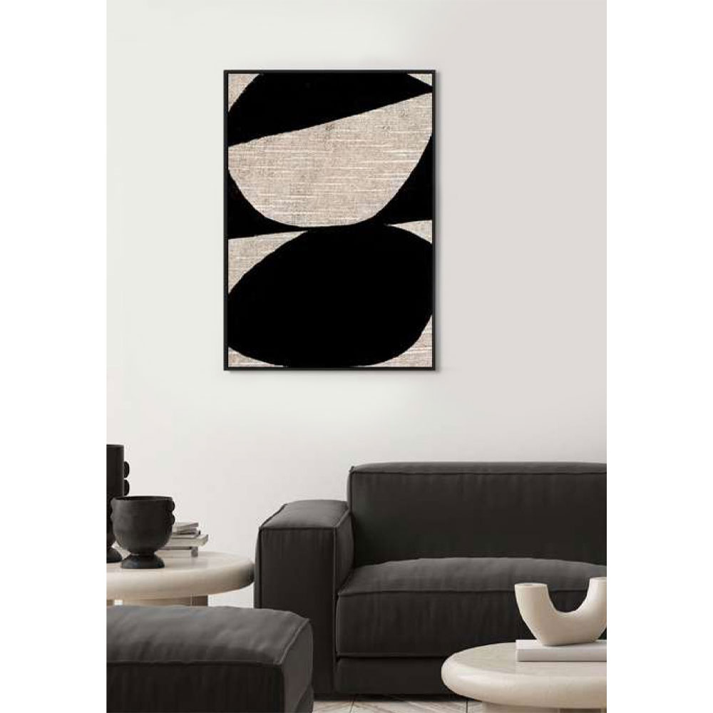 ELLIPSE ΠΙΝΑΚΑΣ ΔΙΑΚΟΣΜΗΣΗΣ 100x140x4 ΛΙΝΟ ΜΠΕΖ ΜΑΥΡΟ ΞΥΛΟ ΜΑΥΡΟ - Image 2