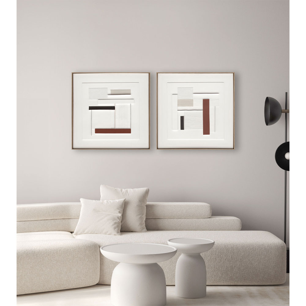 RORTER ΠΙΝΑΚΑΣ ΔΙΑΚΟΣΜΗΣΗΣ 80x80x5 ΚΑΜΒΑΣ ΛΕΥΚΟ ΜΠΕΖ TERRACOTTA ΜΑΥΡΟ ΞΥΛΟ ΦΥΣΙΚΟ - Image 2