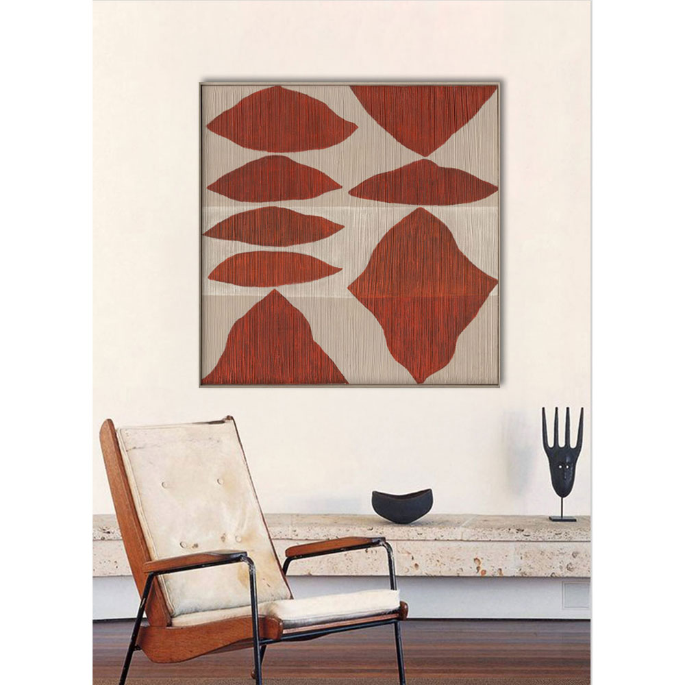 SHAYE TERRA ΠΙΝΑΚΑΣ ΔΙΑΚΟΣΜΗΣΗΣ 100x100x5 ΚΑΜΒΑΣ ΜΠΕΖ ΚΕΡΑΜΙΔΙ ΞΥΛΟ ΦΥΣΙΚΟ - Image 2