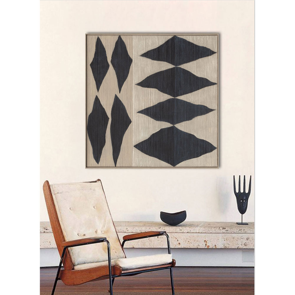 SHAYE ΠΙΝΑΚΑΣ ΔΙΑΚΟΣΜΗΣΗΣ 100x100x5 ΚΑΜΒΑΣ ΜΠΕΖ ΜΠΛΕ ΞΥΛΟ ΦΥΣΙΚΟ - Image 2