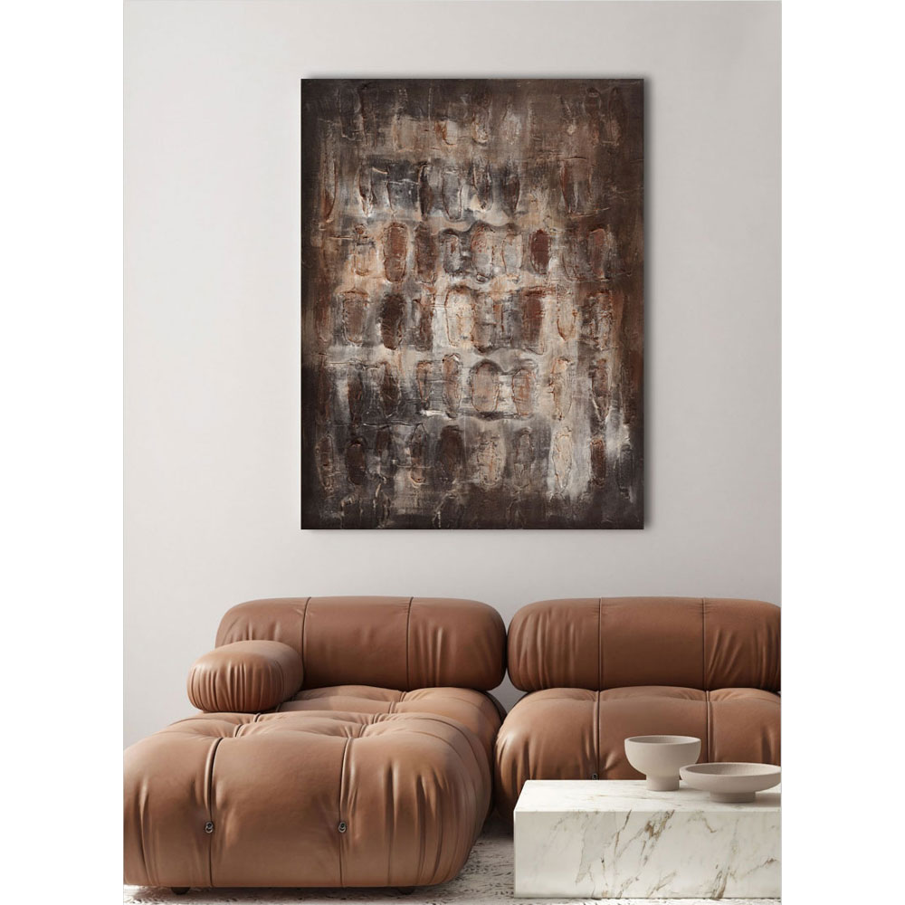 TERRYN EARTH ΠΙΝΑΚΑΣ ΔΙΑΚΟΣΜΗΣΗΣ 90x120x4 ΚΑΜΒΑΣ ΚΑΦΕ ΜΠΕΖ ΓΚΡΙ ΞΥΛΟ - Image 2