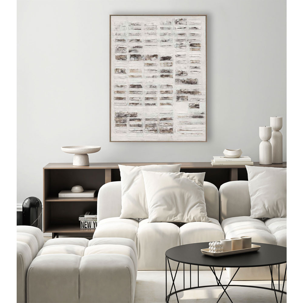 ELYSIAN ΠΙΝΑΚΑΣ ΔΙΑΚΟΣΜΗΣΗΣ 90x120x5 ΚΑΜΒΑΣ ΛΕΥΚΟ ΜΠΕΖ ΚΑΦΕ ΓΚΡΙ ΞΥΛΟ ΦΥΣΙΚΟ - Image 2